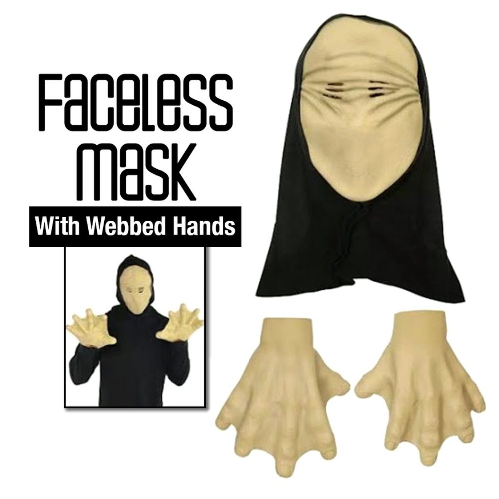 Hooded Faceless Mask with Webbed Hands